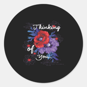Sticker Rond vous pensez aux fleurs