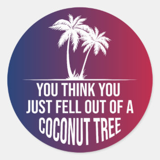 Sticker Rond Vous Pensez Être Tombé D'Un Cocotier En 2024