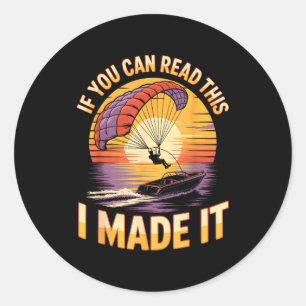 Sticker Rond Vous pouvez lire ce parasailer parapente bateau P
