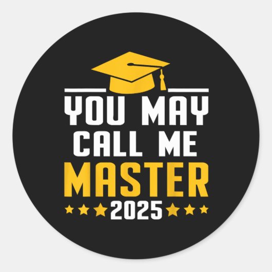 Sticker Rond Vous Pouvez M'Appeler Master 2025 Masters Diplôme (Devant)