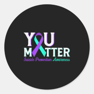 Sticker Rond Vous Prévention du Suicide Ruban de Sensibilisatio