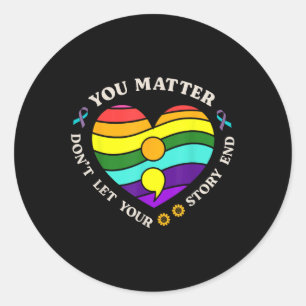 Sticker Rond Vous Prévention du Suicide Sensibilisation Cœur Ar