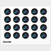 Sticker Rond Vous Problème Prévention Suicide Turquoise Purple  (Feuille)