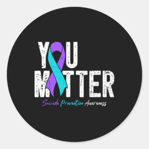Sticker Rond Vous Problème Santé Mentale Prévention du Suicide