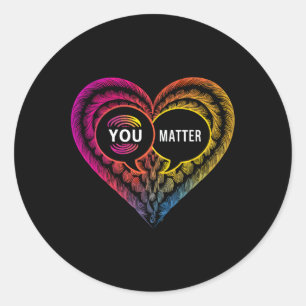 Sticker Rond Vous Problème Semicolon Coeur Prévention Suicide A