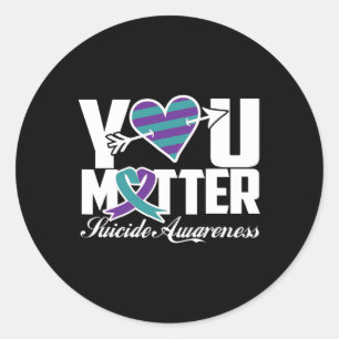 Sticker Rond Vous Problème Suicide Sensibilisation Violet Et Tu