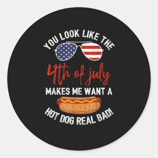 Sticker Rond Vous Ressemblez À 4 juillet Patriotique (Devant)