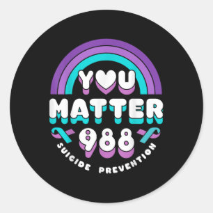 Sticker Rond Vous Ruban arc-en-ciel de sensibilisation à la pré