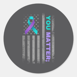 Sticker Rond Vous Ruban de la conscience de la prévention du su