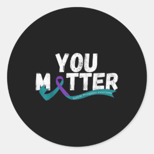 Sticker Rond Vous Ruban Point-virgule de Prévention du Suicide