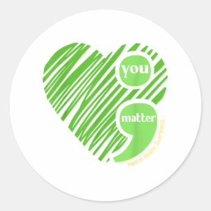 Sticker Rond Vous Semicolon Sensibilisation à la santé mentale
