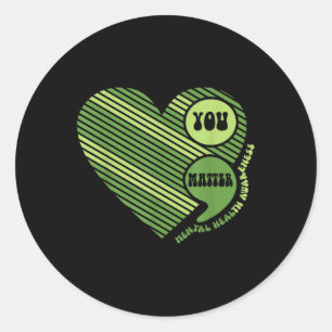 Sticker Rond Vous Semicolon Sensibilisation à la santé mentale