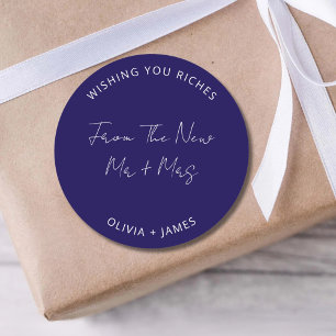 Sticker Rond Vous souhaitant Richesse du nouveau sac de mariage
