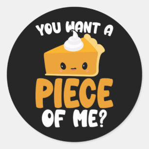 Sticker Rond Vous Voulez Un Morceau De Moi Citrouille Kawaii Pi