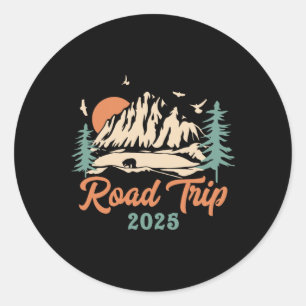 Sticker Rond Voyage 2025 Vacances Filles Voyage Aventure Cadeau
