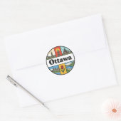 Sticker Rond Voyage à Ottawa Canada (Enveloppe)