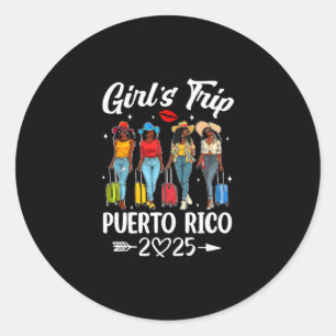 Sticker Rond Voyage à Porto Rico 2025 Groupe d'anniversaire des