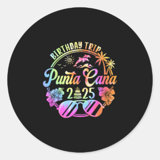 Sticker Rond Voyage d'anniversaire à Punta Cana 2025 Vacances à