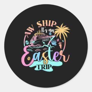 Sticker Rond Voyage de croisière de Pâques 2025 Équipe Vacances