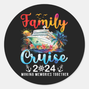 Sticker Rond Voyage de croisière en famille 2024 Voyage de croi