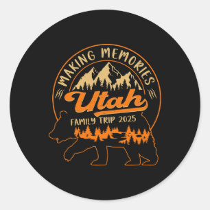 Sticker Rond Voyage de famille en Utah 2025 Création de souveni