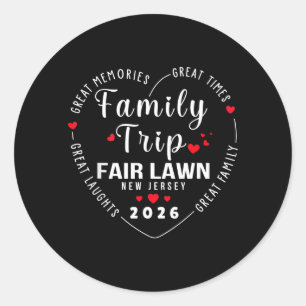 Sticker Rond Voyage de famille mignon Fair Lawn New Jersey 2026