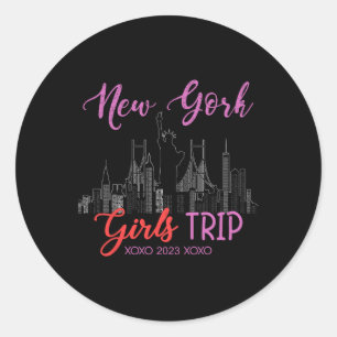 Sticker Rond Voyage de filles à New York 2023 Vacances à Nyc 20