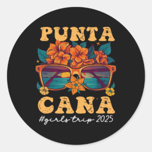 Sticker Rond Voyage de filles à Punta Cana 2025 Vacances de gro