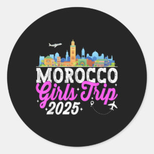 Sticker Rond Voyage de filles au Maroc 2025 Vacances d'été Ente