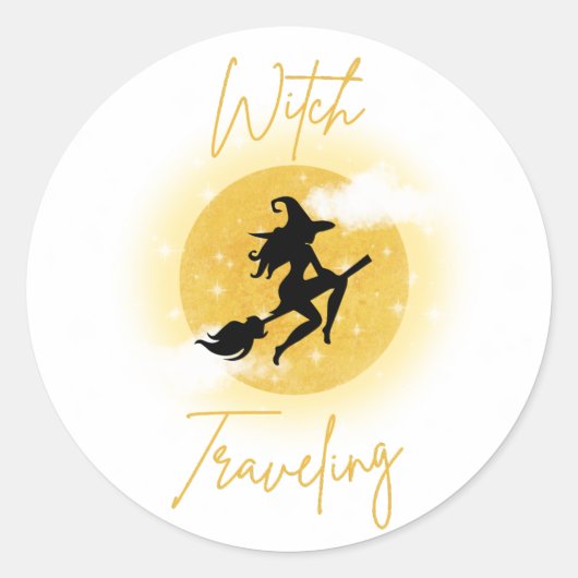 Sticker Rond Voyage de sorcière (Devant)
