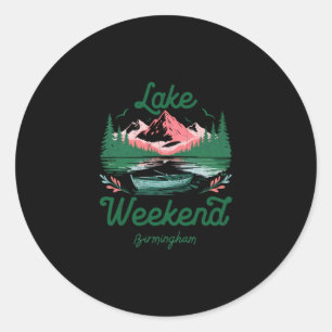 Sticker Rond Voyage de vacances de week-end au lac Birmingham A