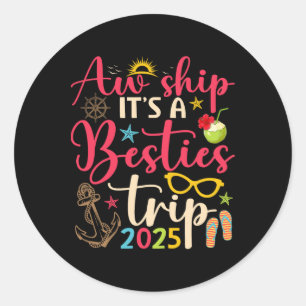 Sticker Rond Voyage des meilleures amies 2025 Croisière estival