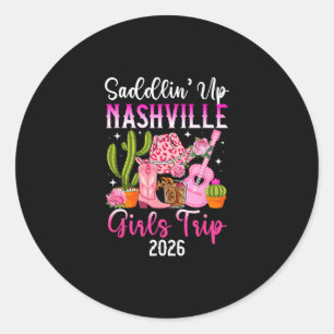 Sticker Rond Voyage drôle de filles à Nashville 2026 Vacances e