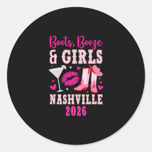 Sticker Rond Voyage drôle de filles à Nashville 2026 Vacances e