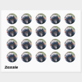 Sticker Rond Voyage du bébé chimpanzé (Feuille)