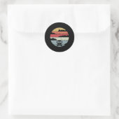 Sticker Rond Voyage en bus Retro (Sac)