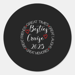 Sticker Rond Voyage en croisière des meilleures amies 2025 Vaca