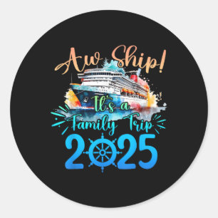 Sticker Rond Voyage En Famille 2025 Croisière Vacat Été