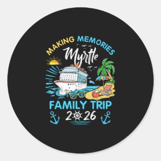 Sticker Rond Voyage en famille à Myrtle 2026 Vacances à souveni
