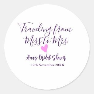 Sticker Rond Voyage enterrement de vie de jeune fille ajouter n