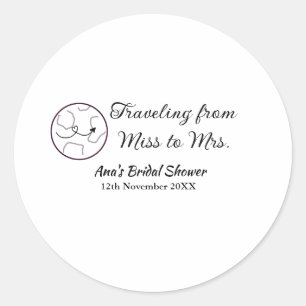 Sticker Rond Voyage enterrement de vie de jeune fille ajouter n