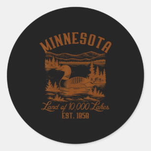 Sticker Rond Voyage État Minnesota Souvenir Plongeon Huard Minn