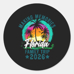 Sticker Rond Voyage familial en Floride été 2026 vacances famil