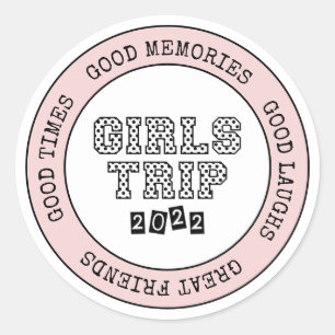 Sticker Rond Voyage Filles 2022 Filles Week-end de vacances Get