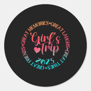 Sticker Rond Voyage Filles 2025 Grands amis rit Souvenirs Temps