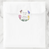 Sticker Rond Voyage Hot Air Balloon Jungle Giraffe Baby shower (Sac)