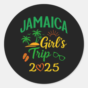 Sticker Rond Voyage Jamaïque Filles 2025-vacances Caraïbes cool