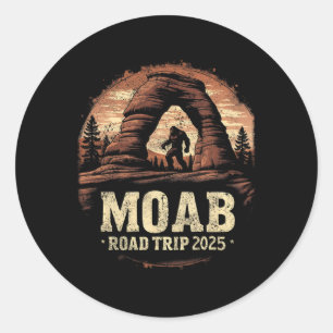 Sticker Rond Voyage Moab Bigfoot Vintage Randonnée Utah Sasquat
