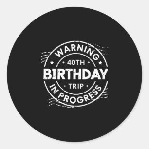 Sticker Rond Voyage pour les 40 ans en cours 40 ans