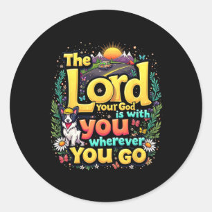Sticker Rond Voyage sur la route du vrai Nord Le Seigneur votre